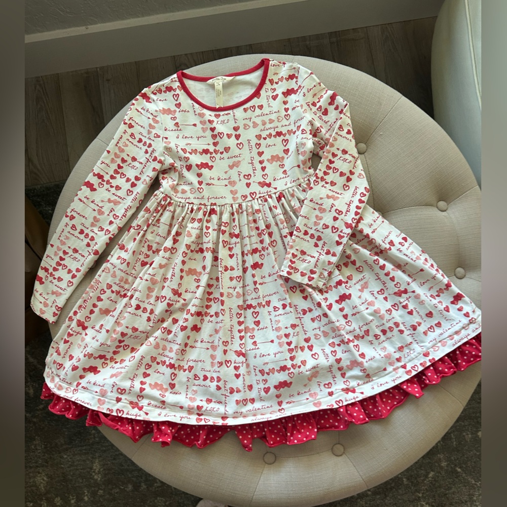 Matilda Jane Red and White Heart Print Dress Valentine ❤️